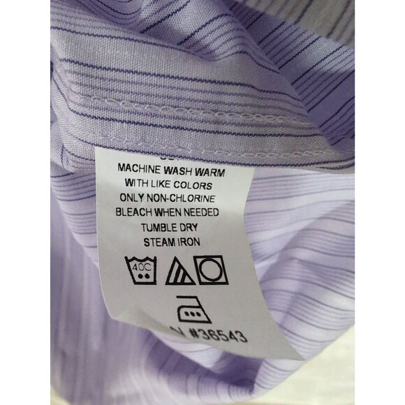 Calvin Klein Shirt Mens XL Purple‎ Stripe Button Up Long Sleeve Business Casual - Picture 9 of 13
